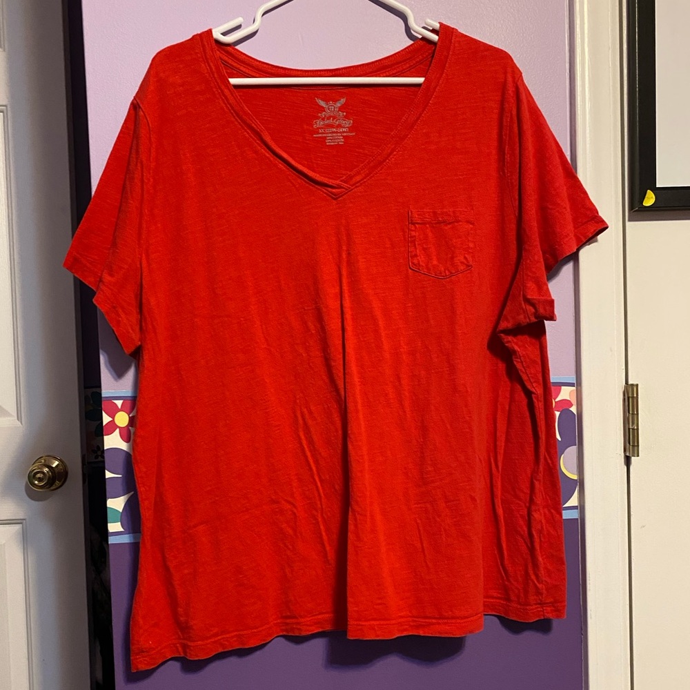 🔴 Red V Neck T-shirt
